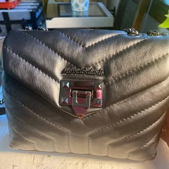 NWT Marina Galanti Black Leather Cross Body - Picture 6 of 15